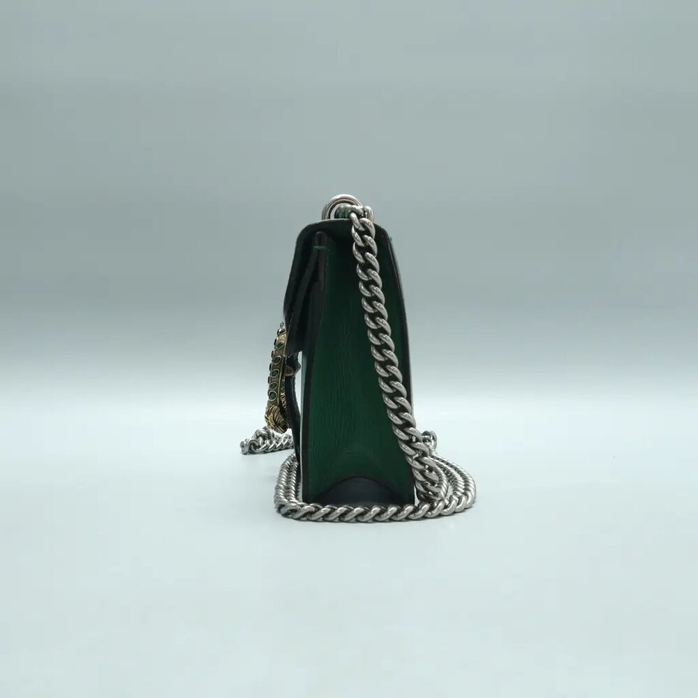 GUCCI Dionysus Green Leather Shoulder Bag 924-012525 - Picture 3 of 12